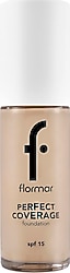 Flormar Perfect Coverage Yarı Parlak Bitişli SPF 15 100 Light Ivory 30 ml Likit Fondöten