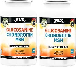 FLX Glucosamine Chondroitin MSM Collagen Vitamin D 180 Tablet 2'li