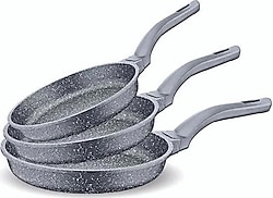 FMS D3000 20-24-28 cm 3'lü Döküm Granit Tava Seti