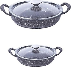 FMS D5013 20-22 cm 2'li Döküm Granit Sahan Seti