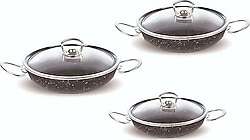 FMS G5019 Büyük Boy Granit 6 Parça Omlet Set 20-22-24 cm