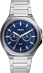 Fossil Evanston FBQ2610 Gümüş-Mavi Erkek Kol Saati