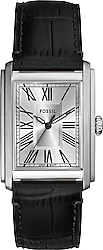 Fossil Carraway FFS6078 Deri Kordon Siyah-Gümüş Erkek Kol Saati