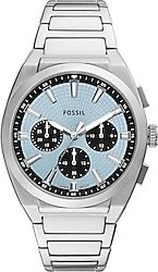 Fossil Everett FFS6105 Çelik Kordon Gümüş-Mavi Erkek Kol Saati