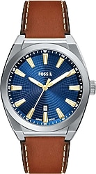 Fossil Everett FFS6115 Deri Kordon Kahverengi-Mavi Erkek Kol Saati