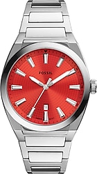 Fossil Everett FS5984 Gümüş-Kırmızı Erkek Kol Saati