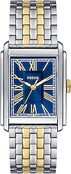 Fossil Carraway FFS6010 Çelik Kordon Gümüş-Mavi Erkek Kol Saati