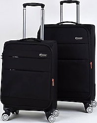 Fossil FSL023 Ultra Light Kumaş Kabin + Orta Boy 2'li Valiz Seti