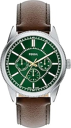 Fossil Pearson FFS6137 Deri Kordon Kahverengi-Yeşil Erkek Kol Saati