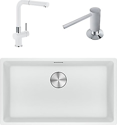 Franke Maris MRG 210/110-72 Bianco Granit Eviye + Active Plus Doccia Batarya Seti