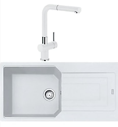 Franke Urban Ubg 611-86 Bianco Granit Eviye + Active Batarya