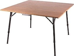 FreeCamp Terra Bamboo 90x90 cm Ahşap Katlanır Kamp Masası
