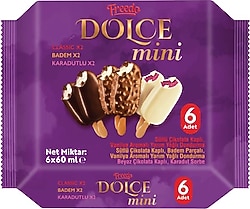 Freedo Dolce Mini Classic Badem ve Karadutlu Dondurma 6x60 ml