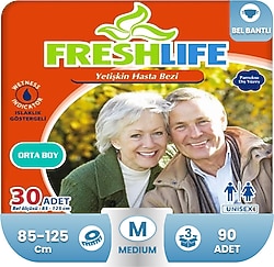 Freshlife Belbantlı Orta Boy M 30'lu 3 Adet Hasta Bezi