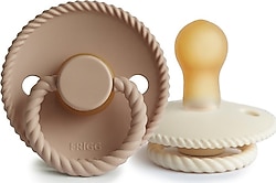 Frigg Rope İkili Kauçuk 0-6 Ay Emzik Cream-Croissant
