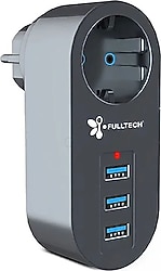Fulltech FTR-07 2500 Joule USB'li Kablosuz Akım Korumalı Priz