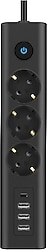Fulltech FTR-13 Anahtarlı USB'li 1.4 m 3'lü Akım Korumalı Priz