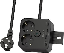 Fulltech FTR-21 Anahtarlı USB'li 2 m 2'li Akım Korumalı Priz