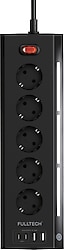Fulltech FTR-26 1050 Joule Anahtarlı USB'li 2 m 9'lu Akım Korumalı Priz