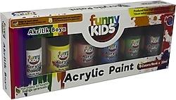 Funny Kids 20 ml 6 Renk Akrilik Boya