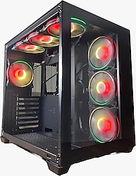 Gameforce Liquid Siyah 7X120 RGB Fanlı ATX Oyuncu Kasası
