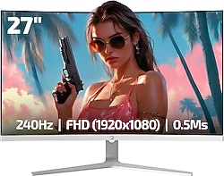 Gamepower Vivid V60 White 27" 0.5 ms Full HD Curved 240 Hz Oyuncu Monitörü
