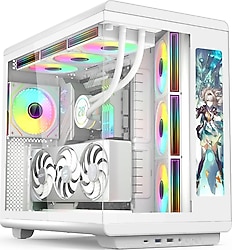 Gametech Vision LCD Ekran ARGB Fanlı Beyaz ATX Oyuncu Kasası