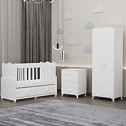 Garaj Home Elegant Yıldız 2 Kapaklı Bebek Odası Takımı