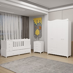 Garaj Home Melina Yıldız 4 Kapaklı Bebek Odası Takımı
