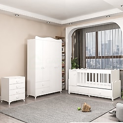Garaj Home Pırlanta Yıldız 4 Kapaklı Bebek Odası Takımı