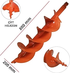 Garden Pro 200 mm Çift Helezonlu Toprak Burgu Ucu