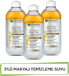 Garnier Çift Fazlı Micellar Kusursuz 400 ml 3 Adet Makyaj Temizleme Suyu