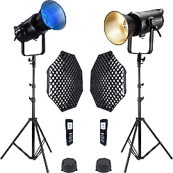 GDX EXC-180RGB-II RGB LED Gridli 120 cm Softbox 2'li Işık Seti