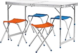 General Camp 9432 120x60 cm 4 Kişilik Alüminyum Kamp Masa Sandalye Takımı
