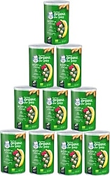 Gerber Organik Pirinçli, Buğdaylı, Muzlu ve Ahududulu Bebek Atıştırmalığı 35 gr 10 Adet