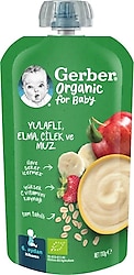 Gerber Organik Yulaflı Elma Çilek ve Muz Püresi 110 gr