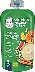 Gerber Organik Yulaflı Havuç Elma ve Bal Kabağı Püresi 110 gr
