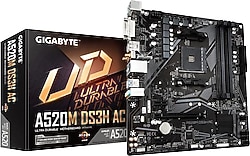 Gigabyte A520M DS3H AC Wi-Fi AMD AM4 DDR4 Micro ATX Anakart