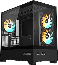 Gigabyte GB-C201P Panoramic Siyah ARGB Fanlı Micro ATX Oyuncu Kasası