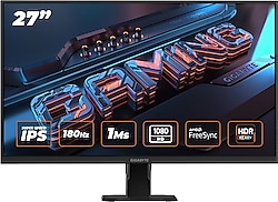 Gigabyte GS27FA 27" 1 ms Full HD IPS 180 Hz Oyuncu Monitörü