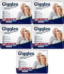 Giggles Belbantlı Orta Boy M 30'lu 5 Adet Hasta Bezi