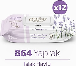 Giggles Lavanta 72 Yaprak 12'li Paket Islak Mendil