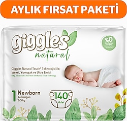 Giggles Natural 1 Numara Yenidoğan 140'lı Bebek Bezi