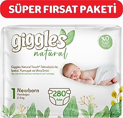 Giggles Natural 1 Numara Yenidoğan 70'li 4 Adet Bebek Bezi