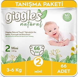 Giggles Natural 2 Numara Mini 66'lı Bebek Bezi