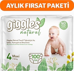 Giggles Natural 4 Numara Maxi 100'lü Bebek Bezi
