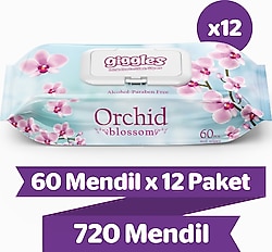 Giggles Orkide 60 Yaprak 12'li Paket Islak Mendil