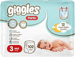 Giggles Pants 3 Numara Midi 102'li Külot Bez