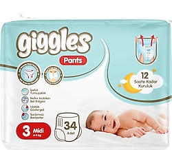 Giggles Pants 3 Numara Midi 34'lü Külot Bez