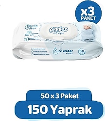Giggles Pure Water 50 Yaprak 3'lü Paket Islak Mendil